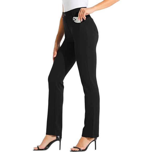 Medium Willit Women's Yoga Dress Pants Straight Leg Belt Loops 29 inseam nwt - Picture 1 of 11